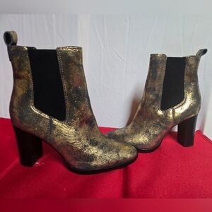 Lauren Ralph Lauren Gold and Black Heeled Boots